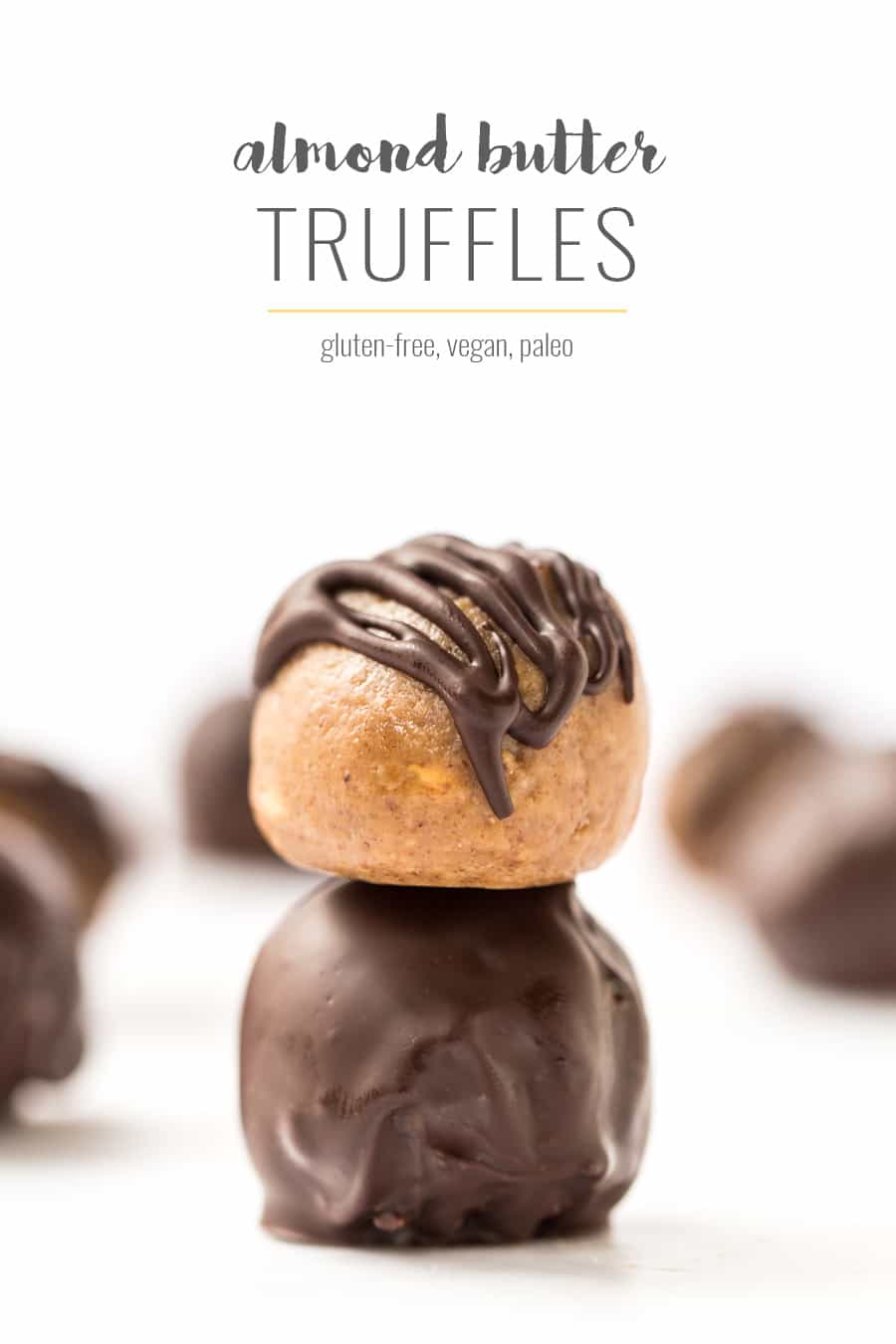 These are THE BEST Almond Butter Truffles I've ever had. Only use 4 ingredients, are super simple to make and taste awesome!