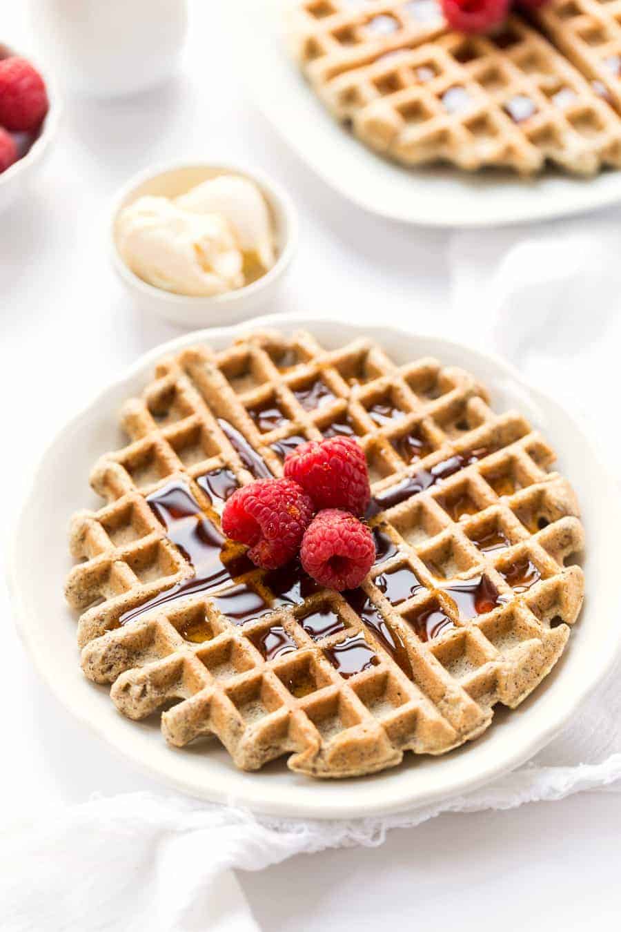 These wholesome Almond Flour Waffles are made without any added starches, are packed with protein and taste amazing!
