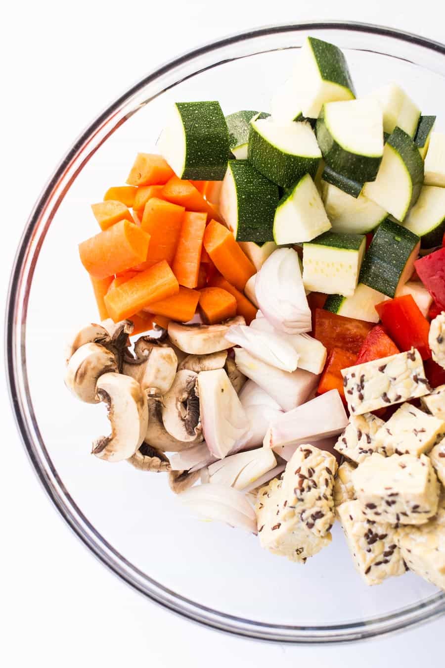 Balsamic Tempeh & Roasted Vegetable Quinoa Bowls are perfect for are made on just ONE PAN and are perfect for MEAL PREP! 