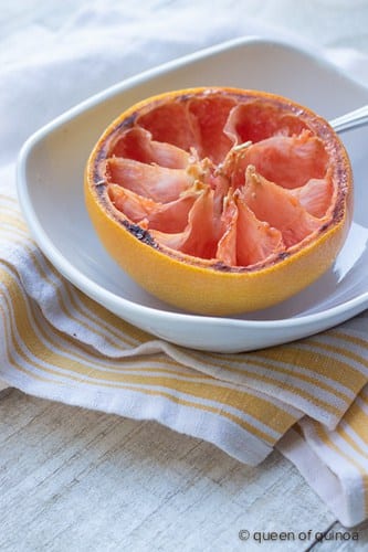 Vanilla Almond Broiled Grapefruit--a healthy and delicious breakfast