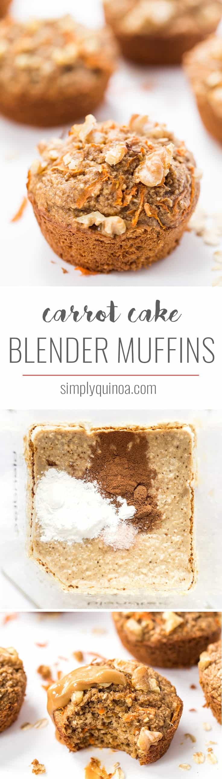 Pull out your blender and whip up these healthy and simple carrot cake blender muffins! Kid-friendly, gluten and dairy-free, and full of fruits and veggies!