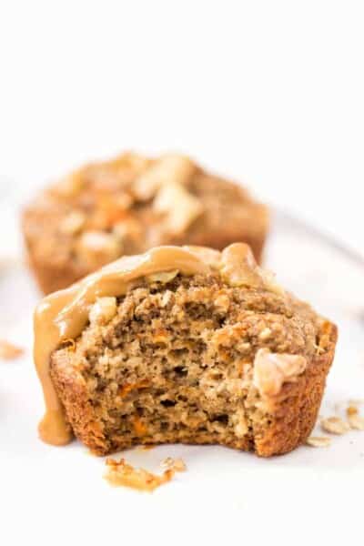 BLENDER CARROT CAKE MUFFINS -- made without any oil, gluten, dairy or refined sugar!
