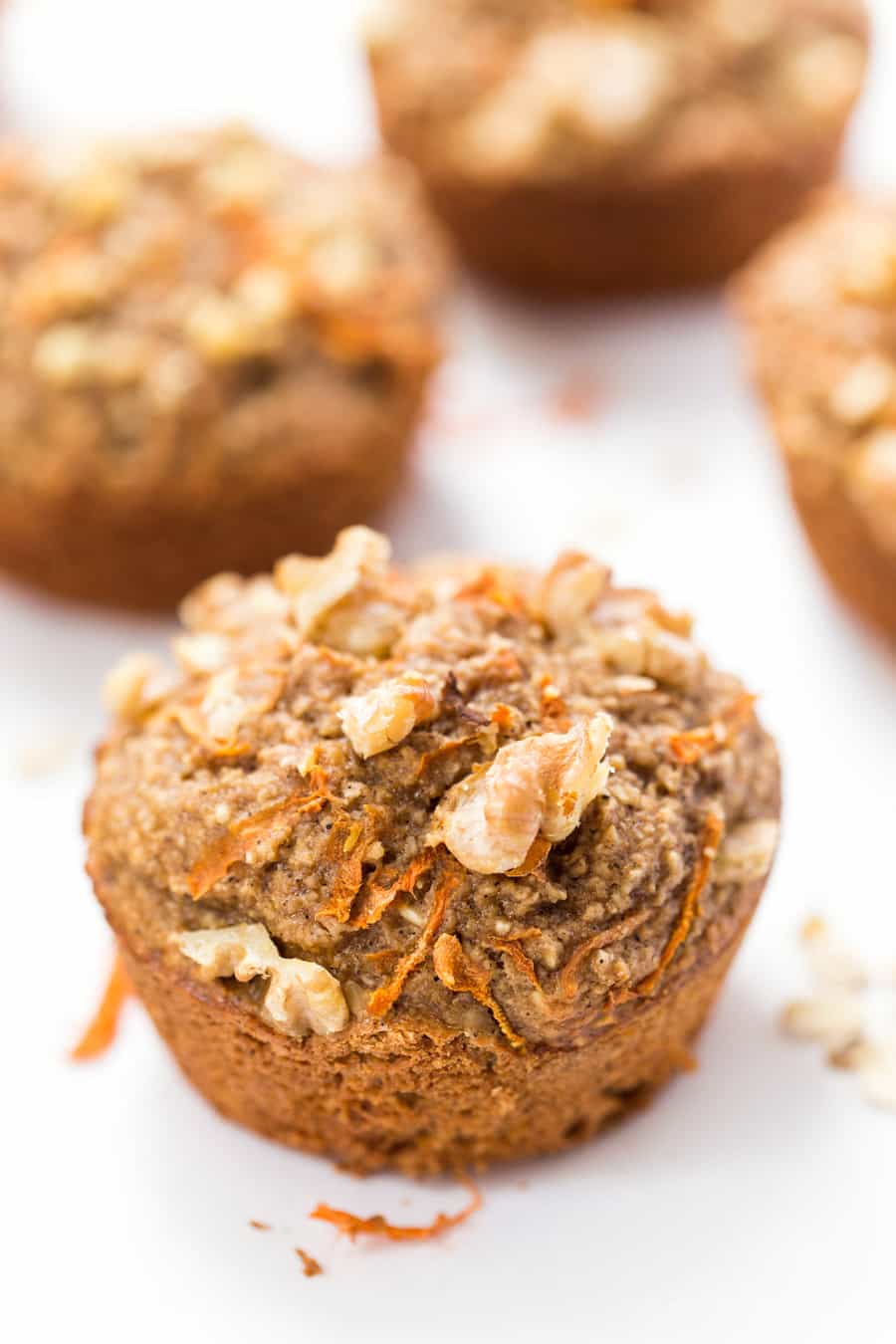 These HEALTHY Carrot Cake Blender Muffins are a great way to sneak in some extra fruit to your breakfast! [naturally GF too]