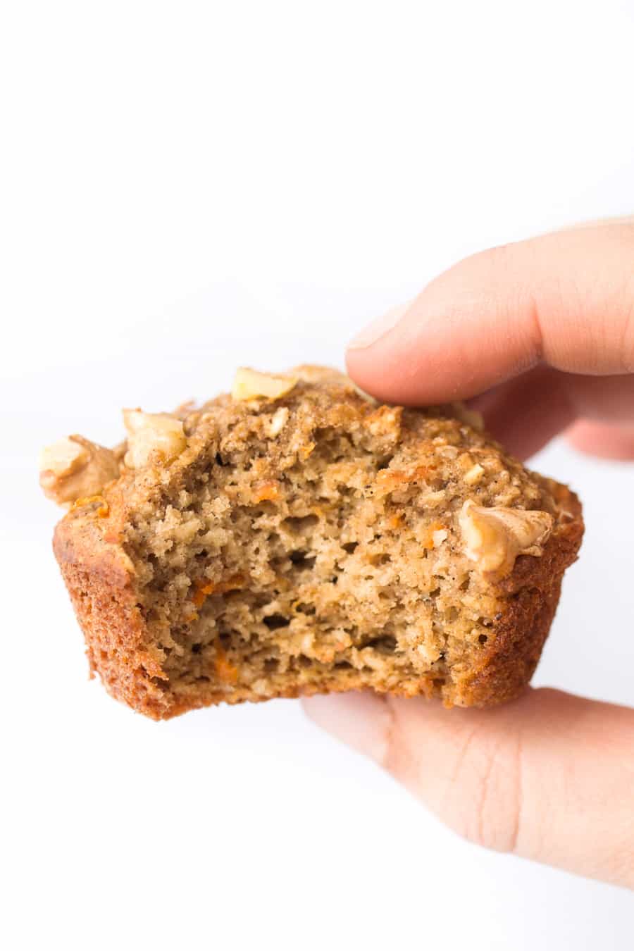 These HEALTHY Carrot Cake Blender Muffins are a great way to sneak in some extra fruit to your breakfast! [naturally GF too]