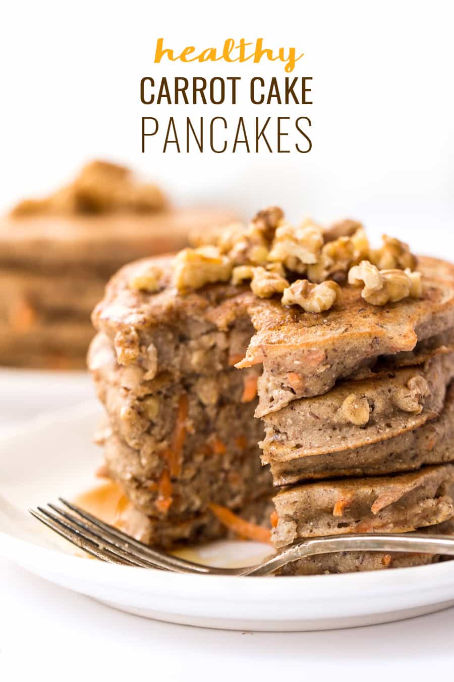 How to make SUPER HEALTHY carrot cake pancakes using quinoa flour & almond flour as the base!