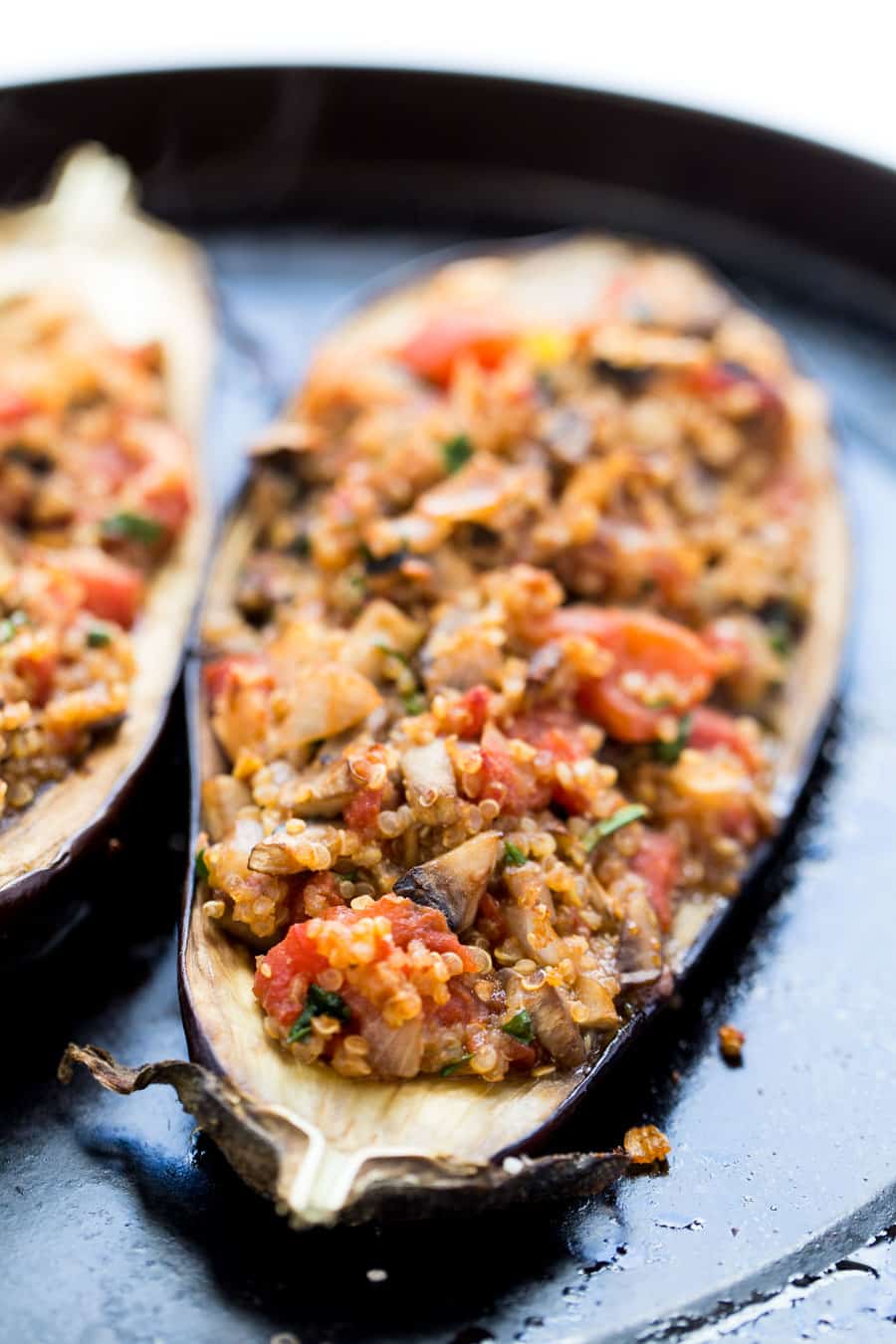 How to make THE BEST Quinoa Stuffed Eggplant -- in just 30 MINUTES!