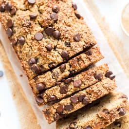 This Almond Flour Chocolate Chip Banana Bread is not only easy but also HEALTHY and delicious!