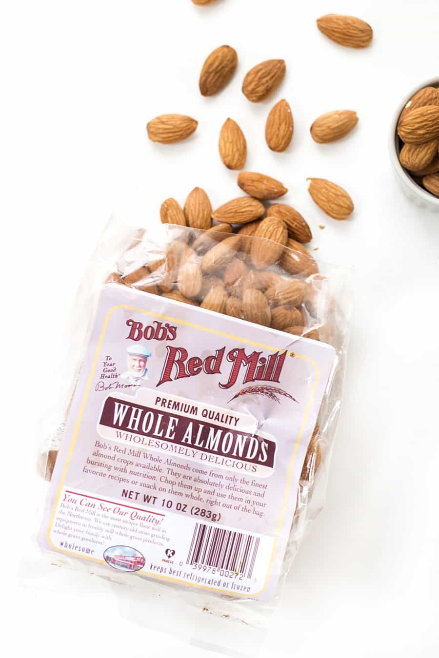 The BEST whole almonds come from Bob's Red Mill!