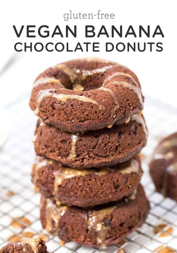 VEGAN Banana Chocolate Donuts