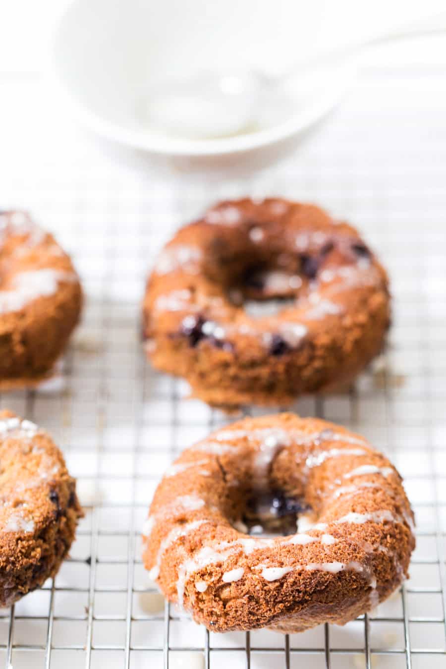 These VEGAN Blueberry Baked Donuts are soft, tender and light and are made 100% in the BLENDER! [vegan + gf]