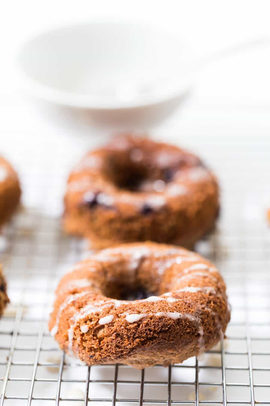 These VEGAN Blueberry Baked Donuts are soft, tender and light and are made 100% in the BLENDER! [vegan + gf]