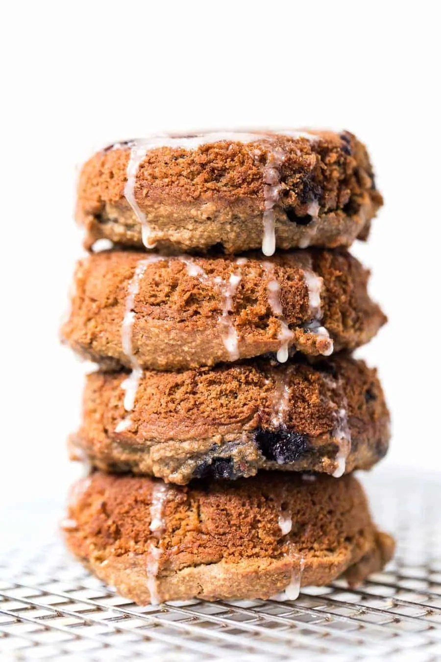 LEMON BLUEBERRY BAKED DONUTS -- made with oat flour, banana, coconut sugar and other heathy ingredients! [vegan]