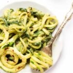 avocado alfredo with zucchini noodles