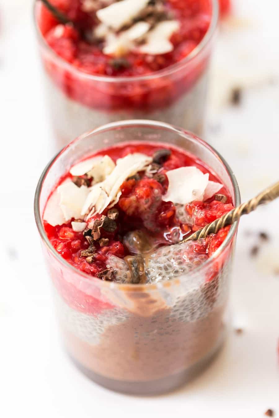 Chocolate Raspberry Chia Parfaits - Simply Quinoa