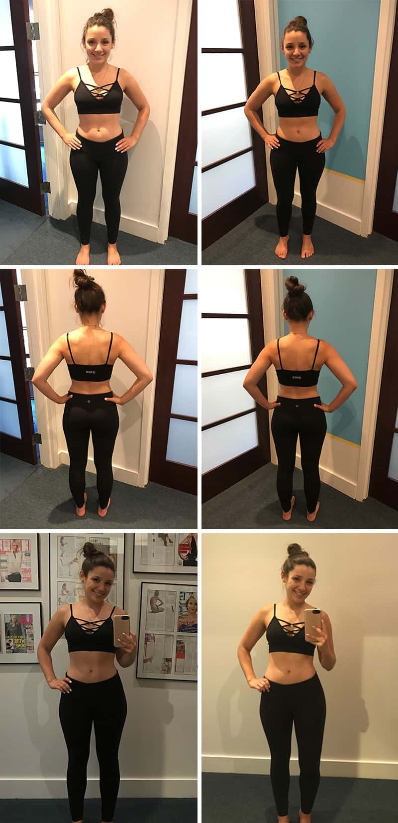 My current fitness routine - - one month before and after Physique 57