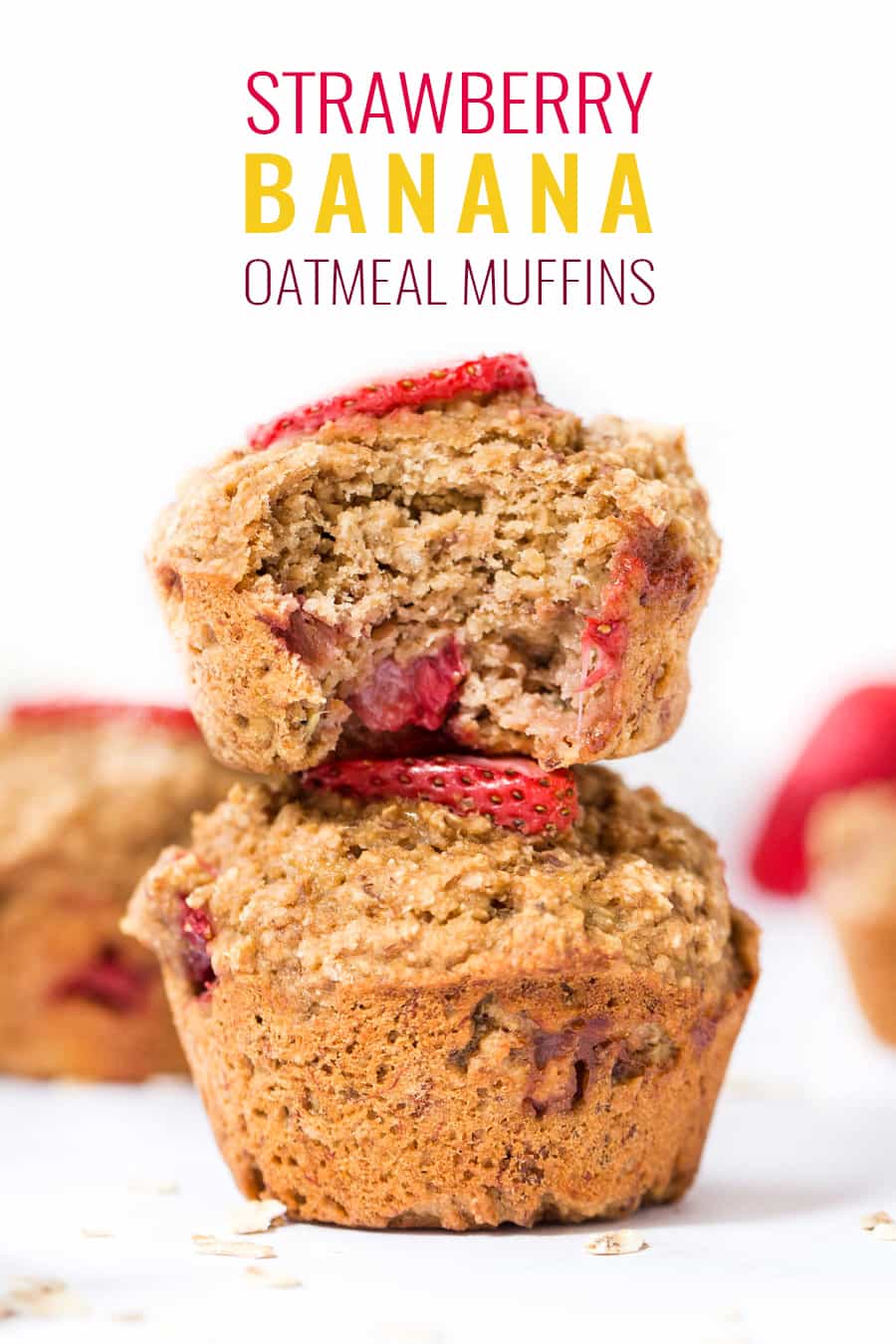 Strawberry Banana Oatmeal Muffins That Are Gluten Free and Vegan