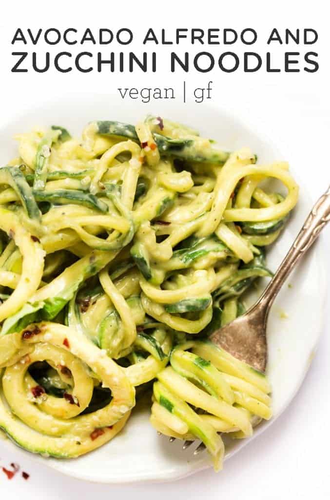 Avocado Alfredo with Zucchini Noodles