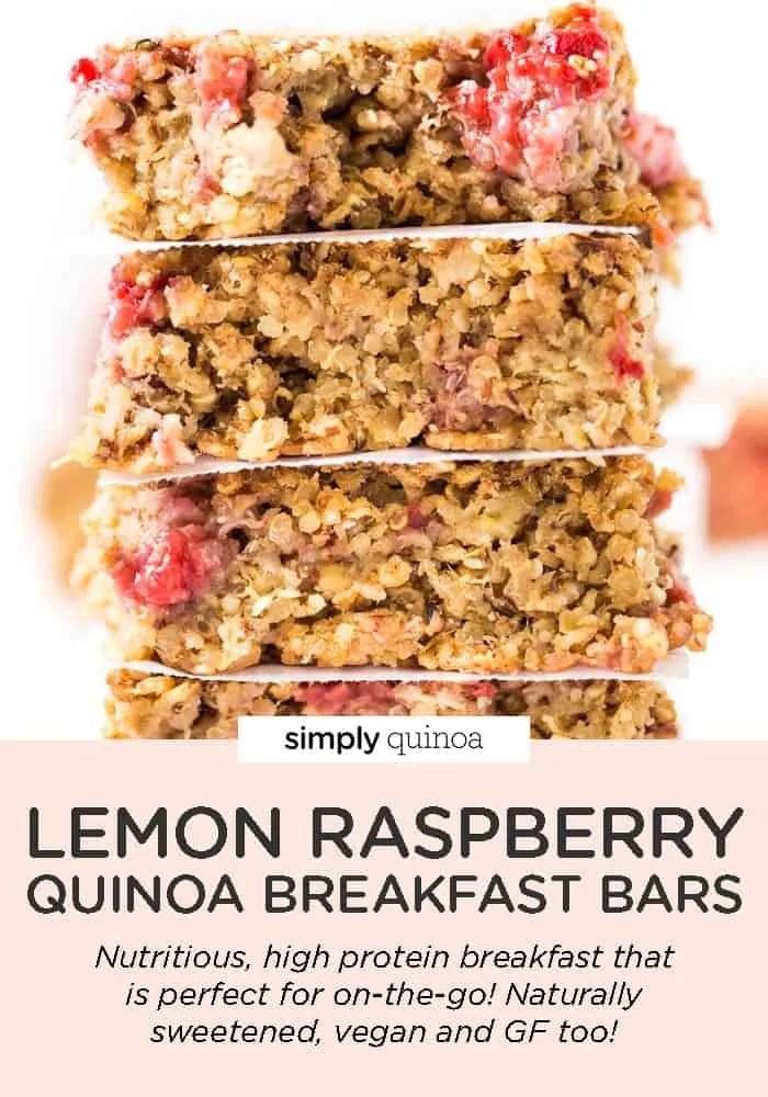 Lemon Raspberry Quinoa Breakfast Bars