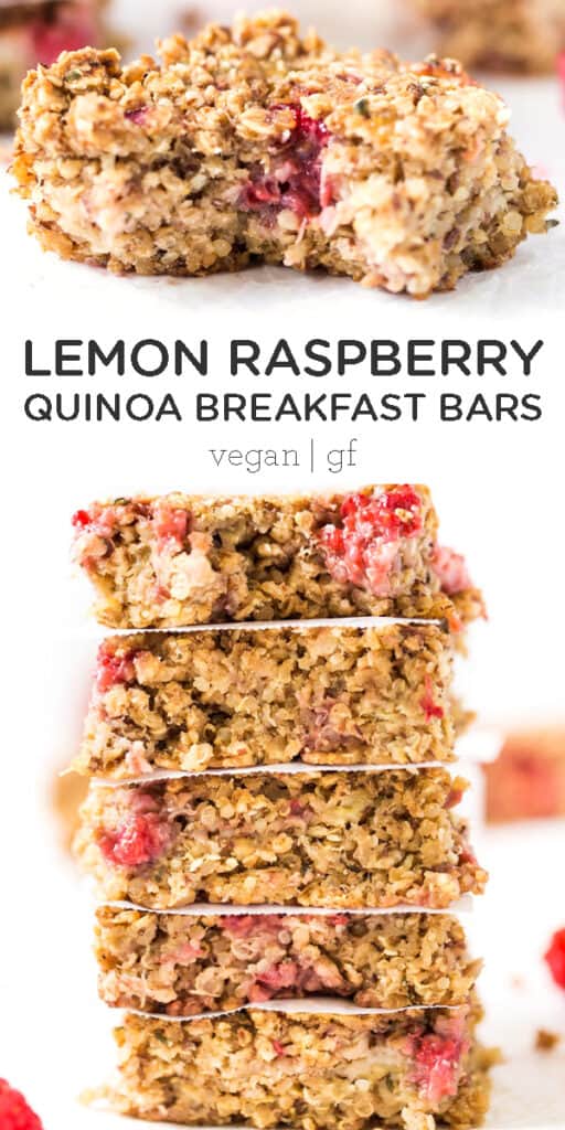 Lemon Raspberry Quinoa Breakfast Bars