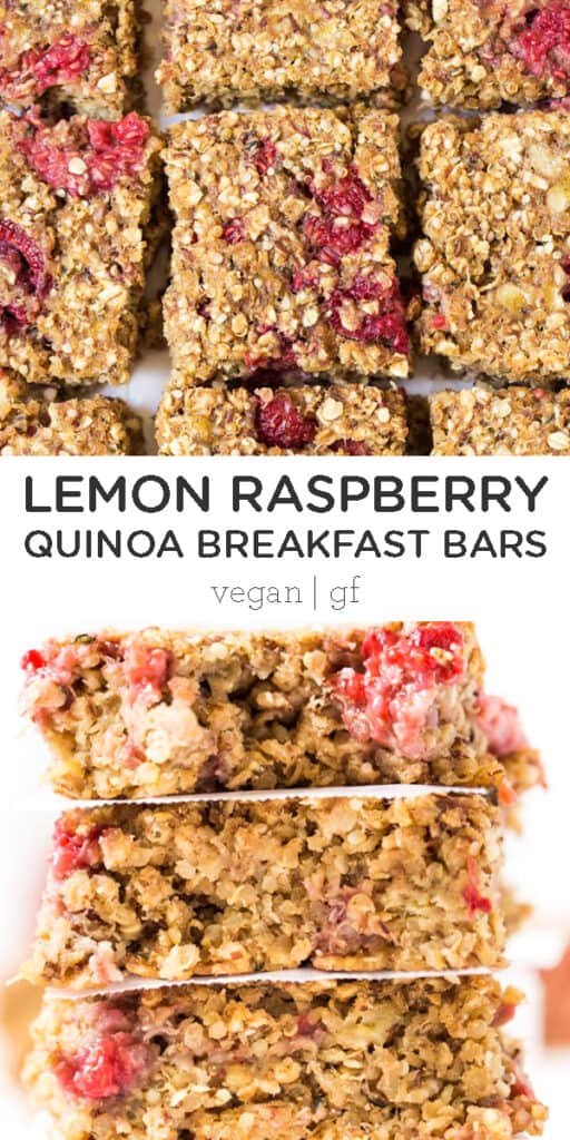 Lemon Raspberry Quinoa Breakfast Bars