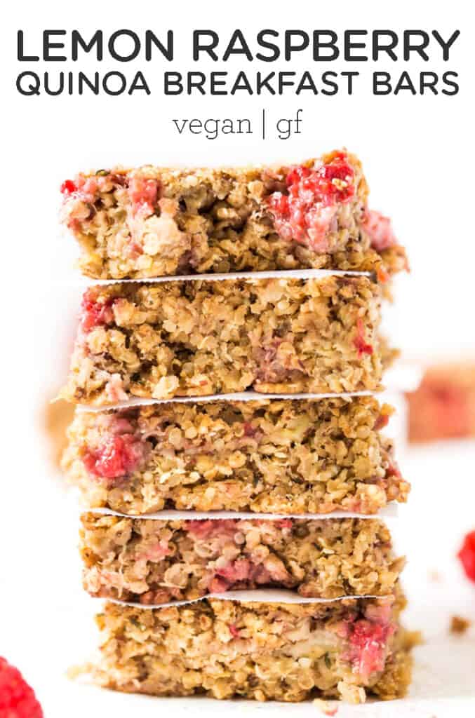 Lemon Raspberry Quinoa Breakfast Bars