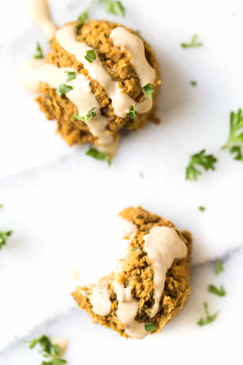 Try these insanely delicious GRAIN-FREE FALAFEL Bites! Perfect on top of salads, in buddha bowls or served as a healthy appetizer!