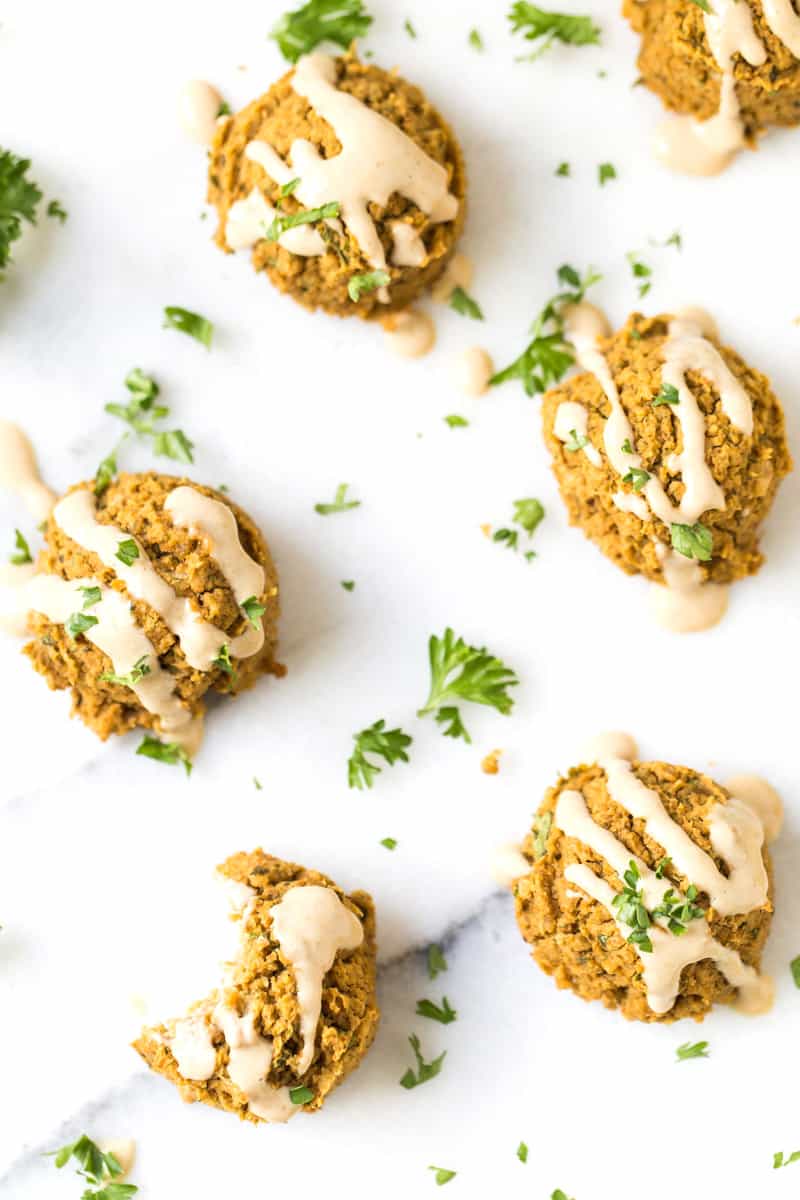 Try these insanely delicious GRAIN-FREE FALAFEL Bites! Perfect on top of salads, in buddha bowls or served as a healthy appetizer!