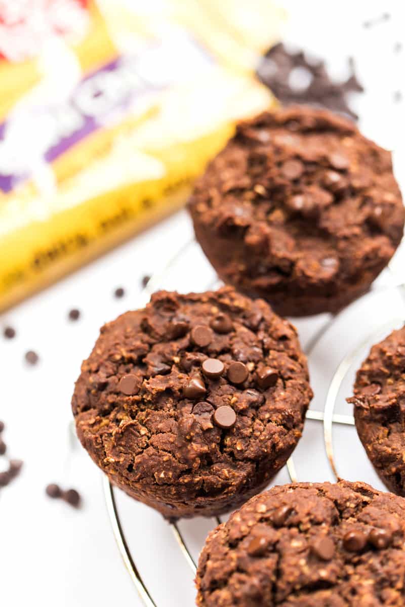 DOUBLE CHOCOLATE MUFFINS -- made with oat flour, sweet potato and avocado! [vegan & gluten-free]