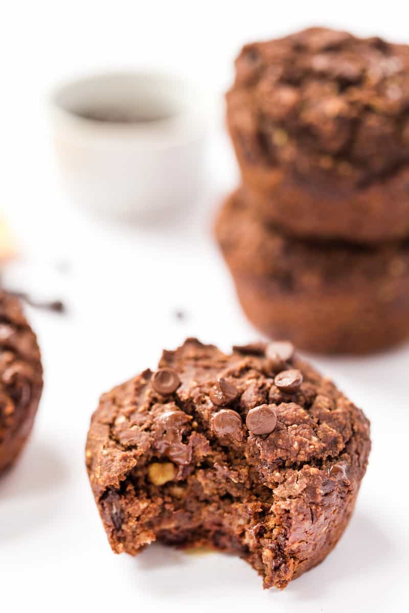 DOUBLE CHOCOLATE MUFFINS -- made with oat flour, sweet potato and avocado! [vegan & gluten-free]