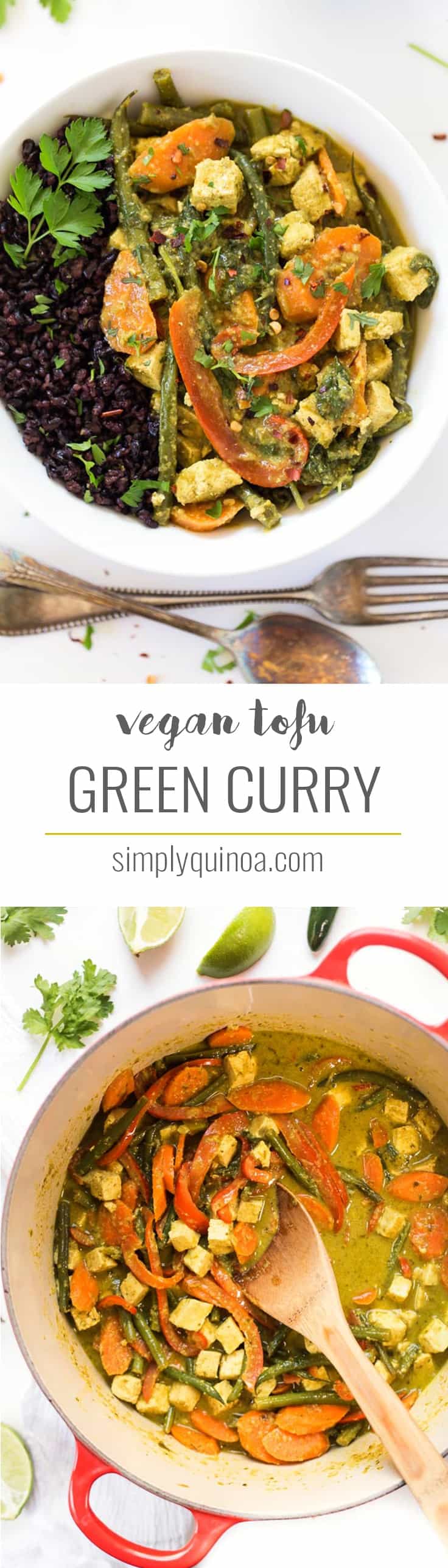 This EASY + VEGAN Green Curry Recipe is packed with flavor, is simple to make and tastes AMAZING!