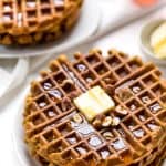 These HEALTHY Omega-3 Sweet Potato Waffles are the perfect weekend breakfast! They're light, fluffy, flavorful and also gluten-free!