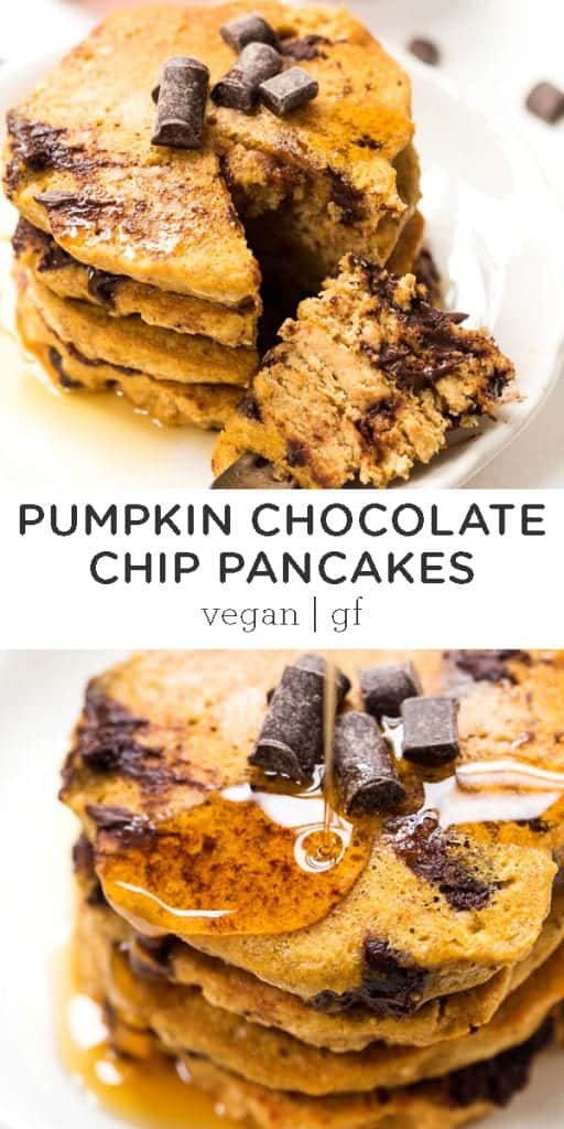 Vegan Pumpkin Chocolate Chip Pancakes