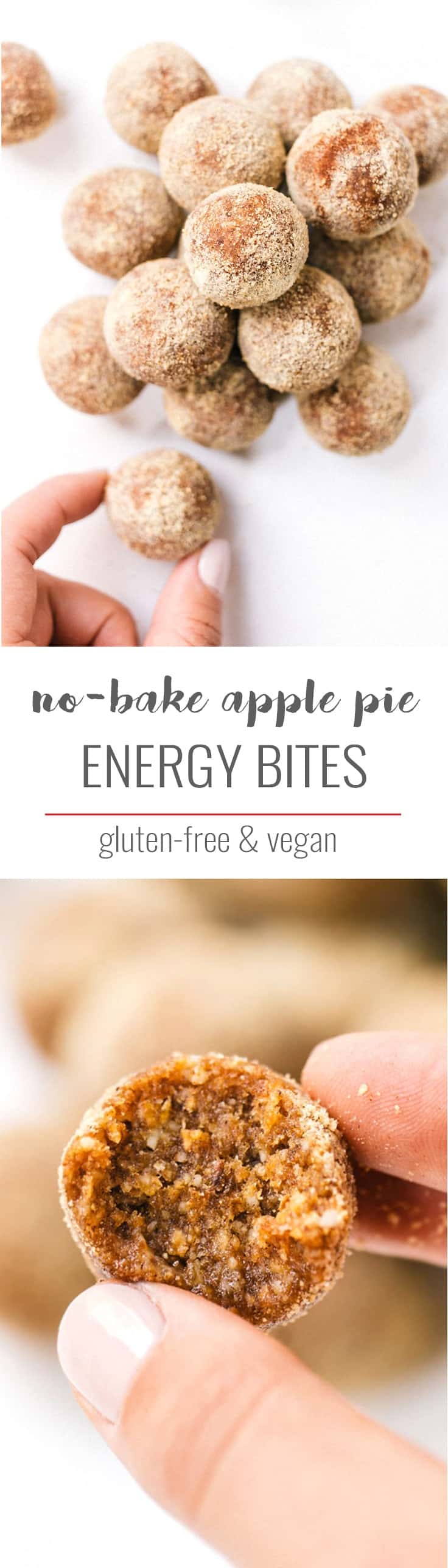 These HEALTHY Apple Pie Energy Bites are the perfect way to avoid that afternoon crash! Nutritious, energizing, vegan, gluten-free and seriously tasty!