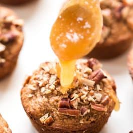 Made in a blender in just 5 minutes, these Healthy Honey Applesauce Muffins make a a deliciously healthy breakfast or sweet snack!