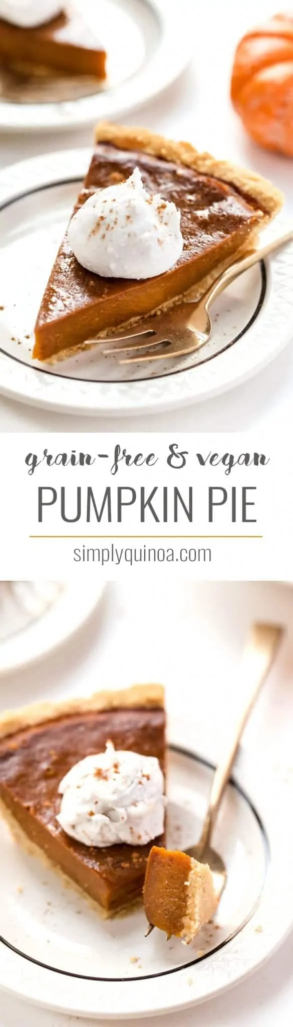 Grain-Free & Vegan Pumpkin Pie ???? made entirely in the food processor, with an almond flour pie crust and topped with coconut whip!