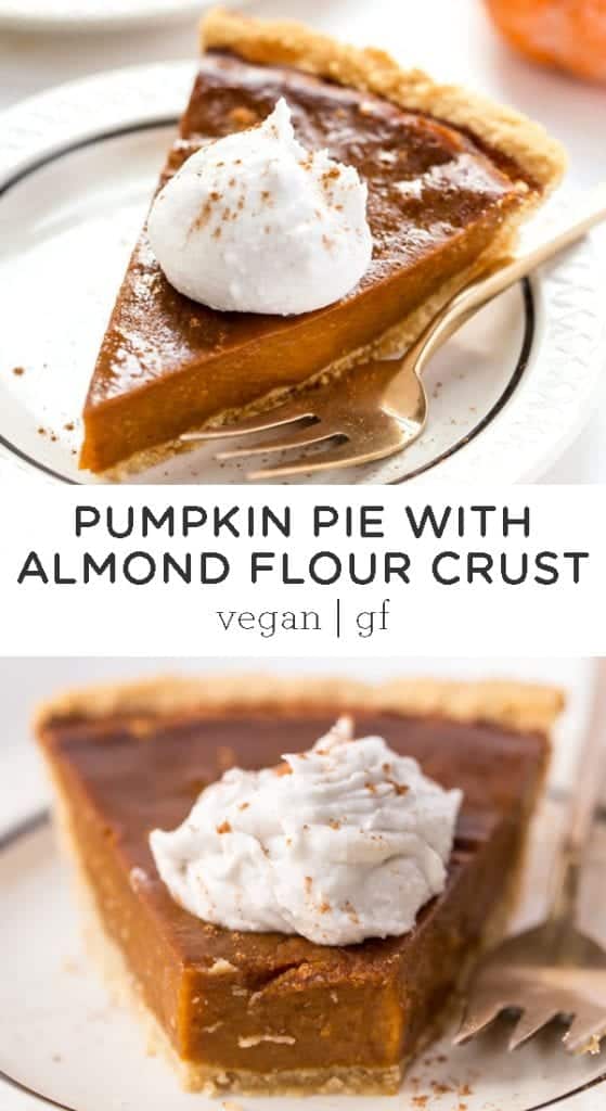 vegan pumpkin pie with almond flour crust