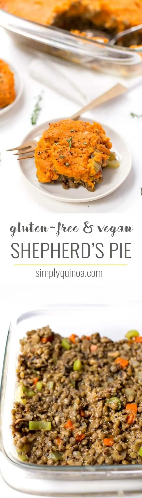 This VEGAN SHEPHERD'S PIE is a hearty comfort meal perfect for the holidays. Serve this up for Thanksgiving as a delicious plant-based side dish or entree!