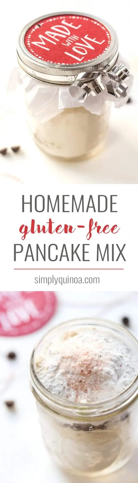 how to make HOMEMADE Gluten-Free Pancake Mix! Makes for a perfect holiday gift and one jar = one batch of pancakes!