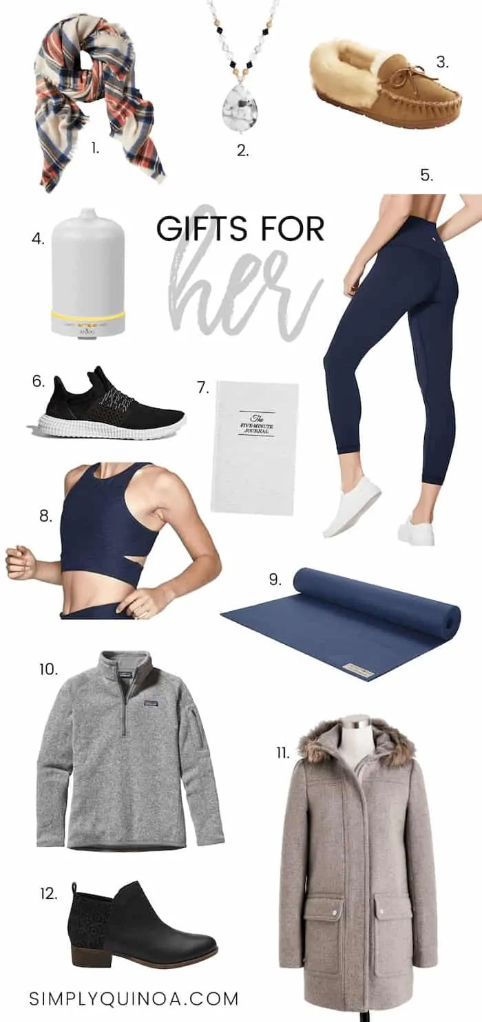 Holiday Gift Guide for Her -- everything from yoga clothes, jackets, homeware and more!
