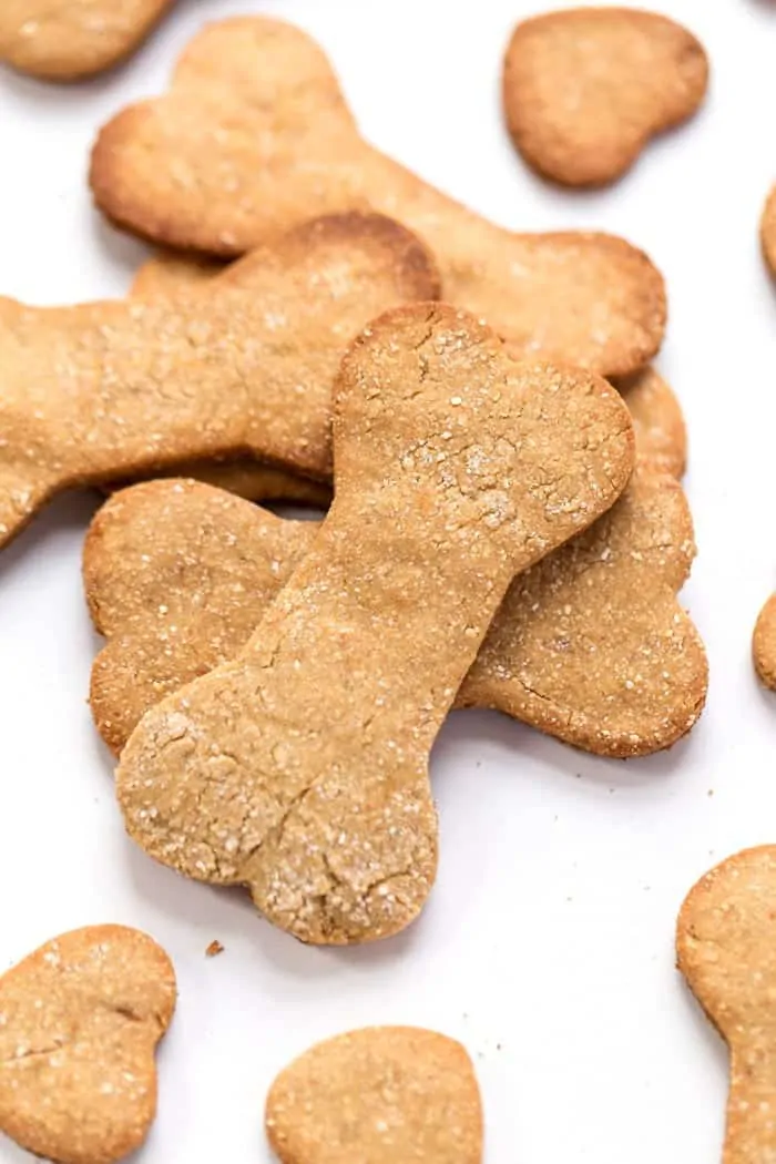 GRAIN-FREE Peanut Butter Dog Treats made with just 6 ingredients, high protein and the doggies LOVE them!!