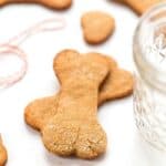 These homemade Grain-Free Peanut Butter Dog Treats are quick, easy and make a great holiday gift. They're high protein, use just 6 ingredients and dog-approved!