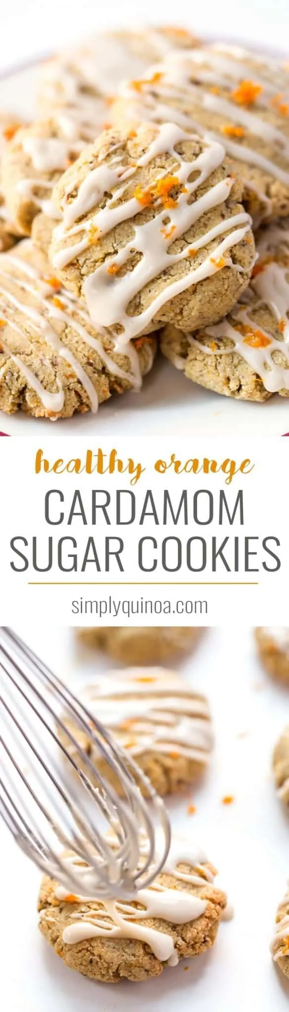 These Orange CARDAMOM Sugar Cookies are a fun twist on the classic recipe. Made with an almond flour base, they're healthy, flavorful, easy and delicious! [vegan + gluten-free]