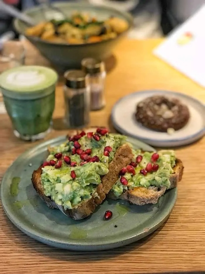 avocado toast from farm girl cafe london