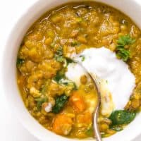 vegan turmeric lentil soup with turmeric