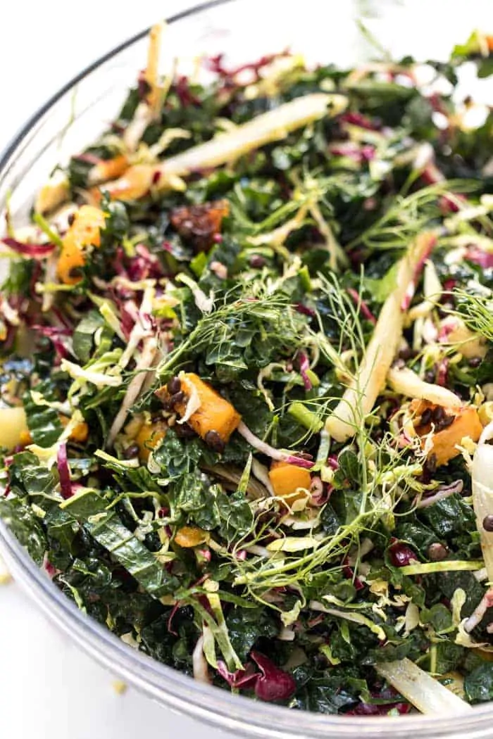 how to make winter kale salad loaded with veggies 