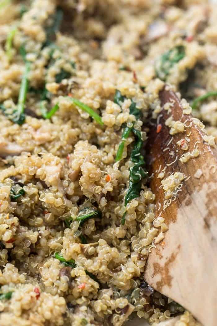 Creamy Spinach + Mushroom Quinoa "Risotto" Simply Quinoa