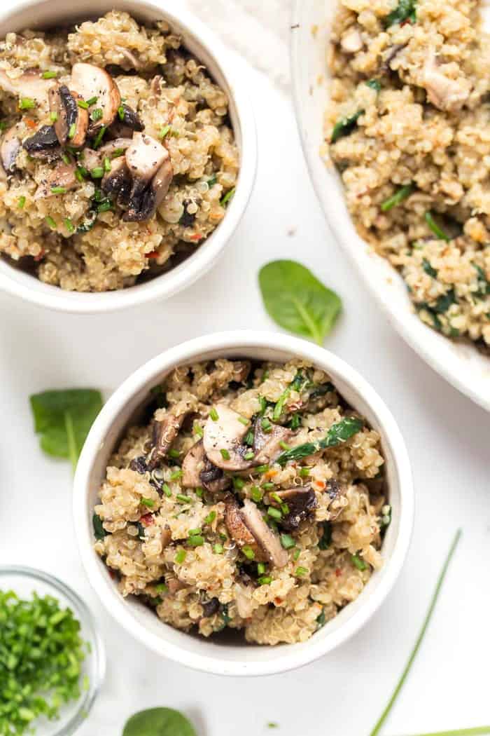 Creamy Spinach + Mushroom Quinoa "Risotto" Simply Quinoa