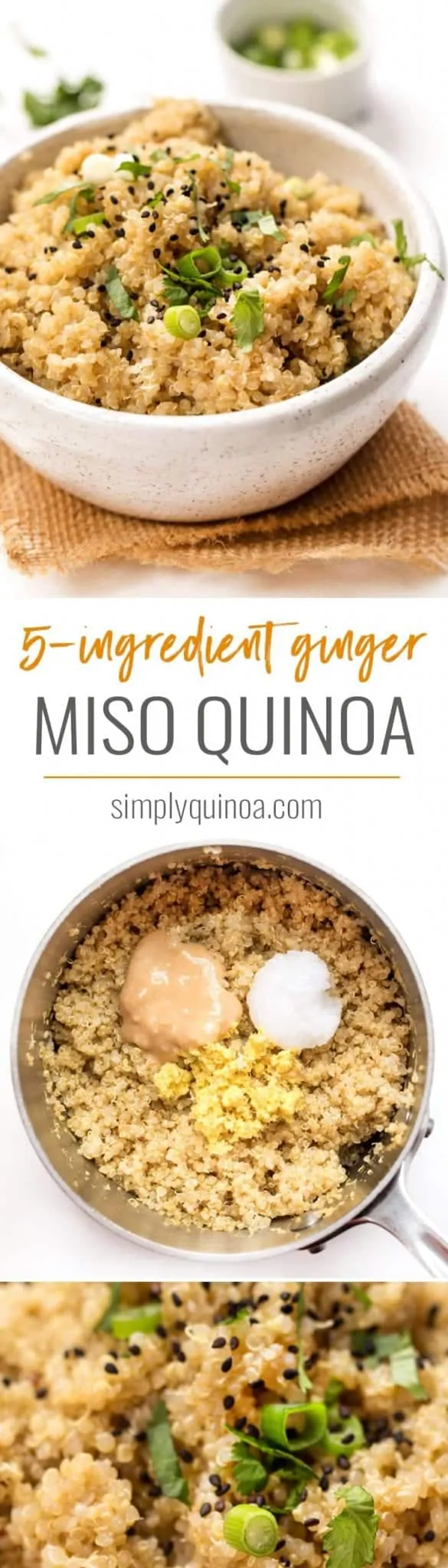 ginger miso quinoa recipe with only 5 ingredients