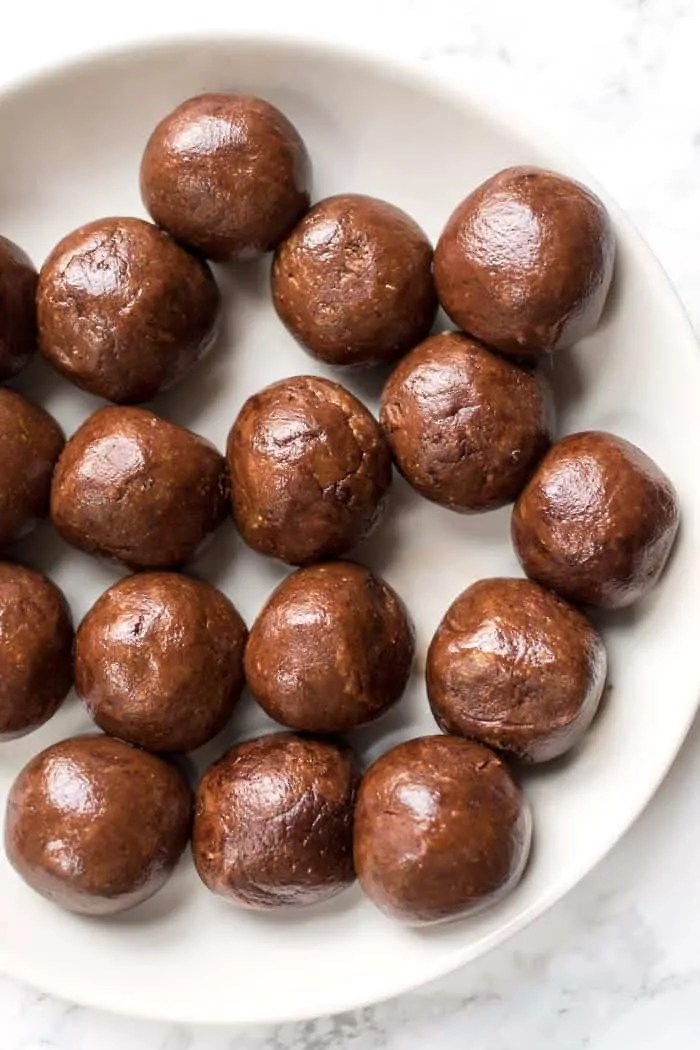 5 ingredient chocolate truffles made with almond butter