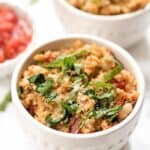 italian quinoa made in one pot with tomatoes and basil